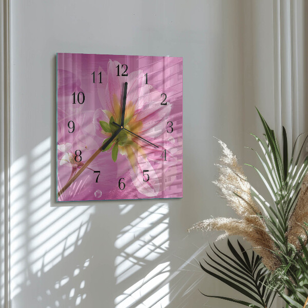 Wanduhr aus glas Blume