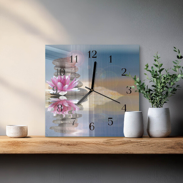 Wanduhr aus glas Wassersteine
