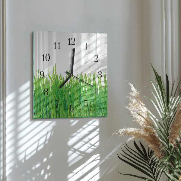 Wanduhr aus glas Gras
