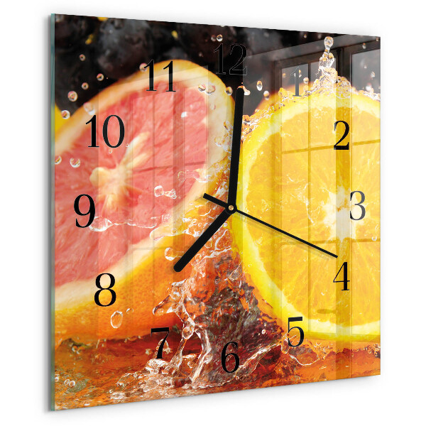 Wanduhr aus glas Obst
