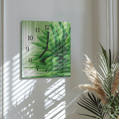 Wanduhr aus glas Aloe