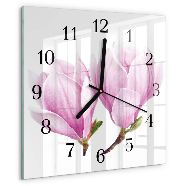 Wanduhr aus glas Magnolie