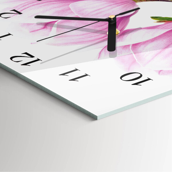 Wanduhr aus glas Magnolie