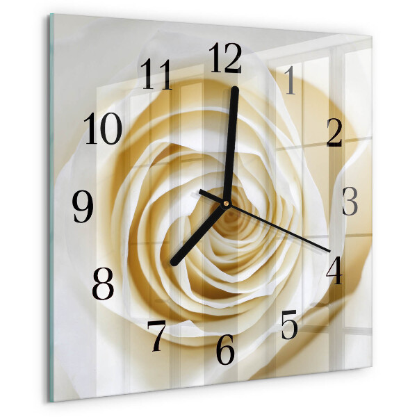 Wanduhr aus glas Rose