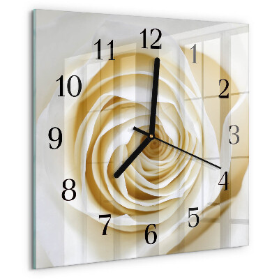 Wanduhr aus glas Rose