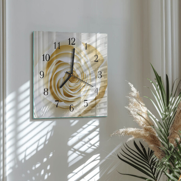 Wanduhr aus glas Rose