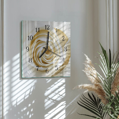 Wanduhr aus glas Rose
