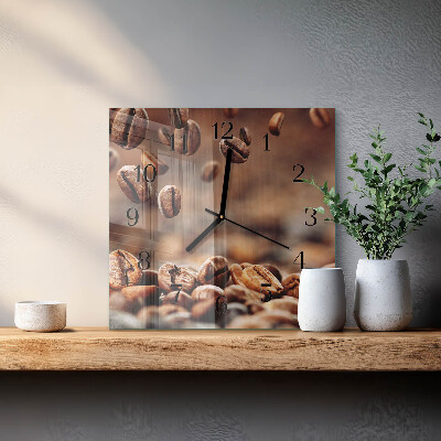Wanduhr aus glas Kaffeebohnen