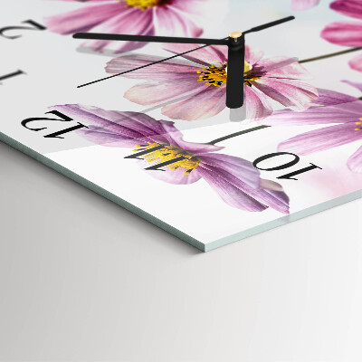 Wanduhr aus glas Blumen