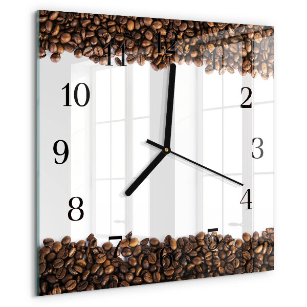 Wanduhr aus glas Kaffeebohnen