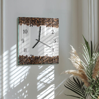 Wanduhr aus glas Kaffeebohnen