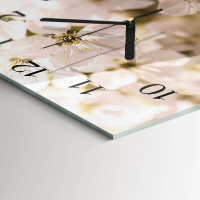 Wanduhr aus glas Blumen