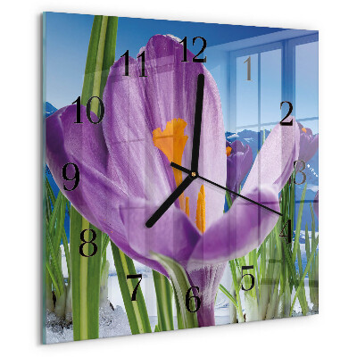 Wanduhr aus glas Frühling