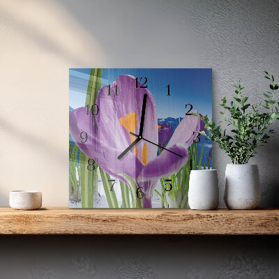 Wanduhr aus glas Frühling