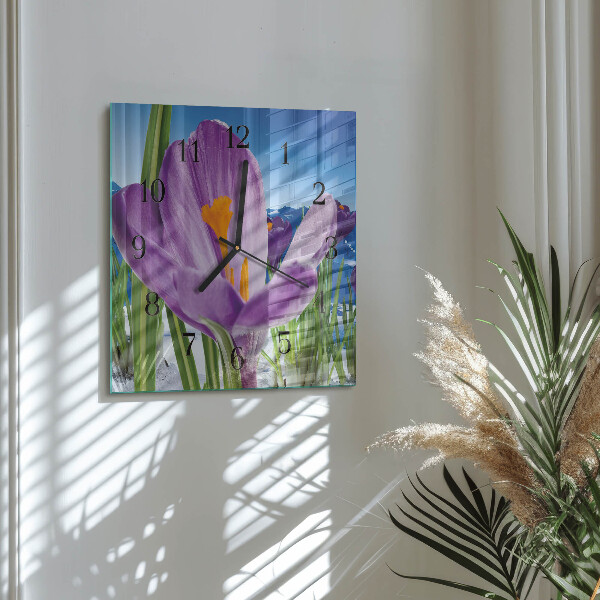 Wanduhr aus glas Frühling