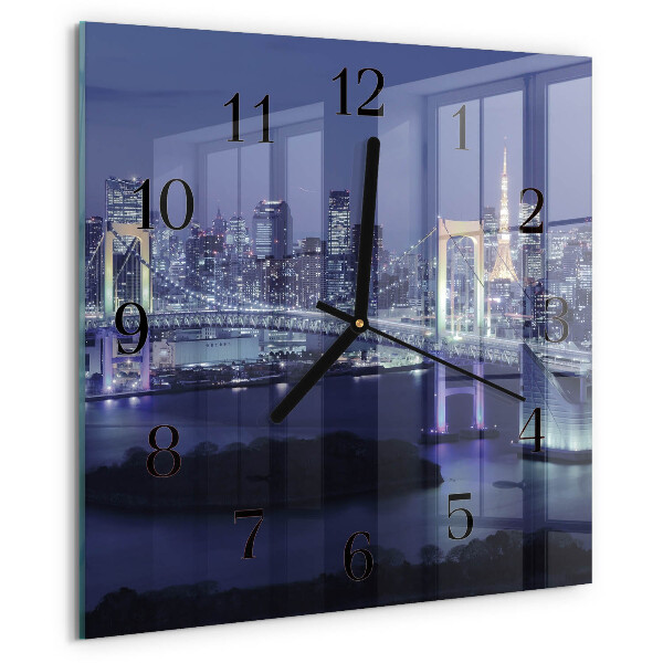 Wanduhr aus glas Brücke