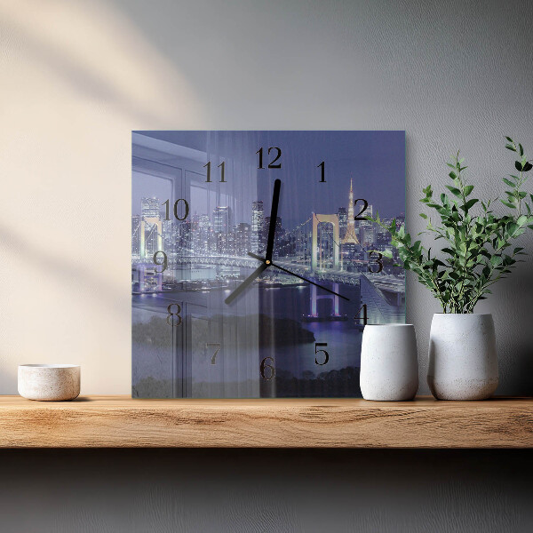 Wanduhr aus glas Brücke