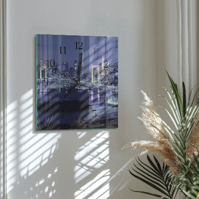 Wanduhr aus glas Brücke