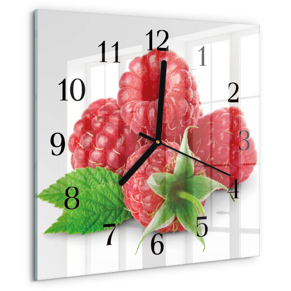 Wanduhr aus glas Himbeeren