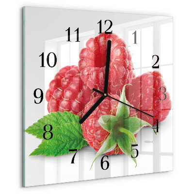 Wanduhr aus glas Himbeeren