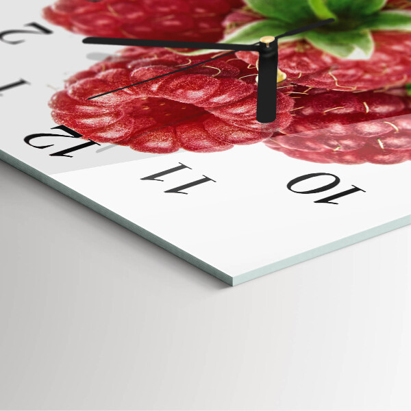 Wanduhr aus glas Himbeeren