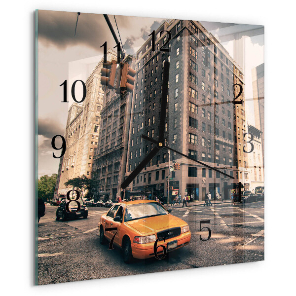 Wanduhr aus glas Taxi