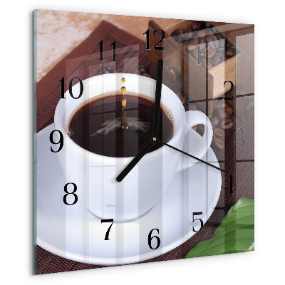 Wanduhr aus glas Kaffee