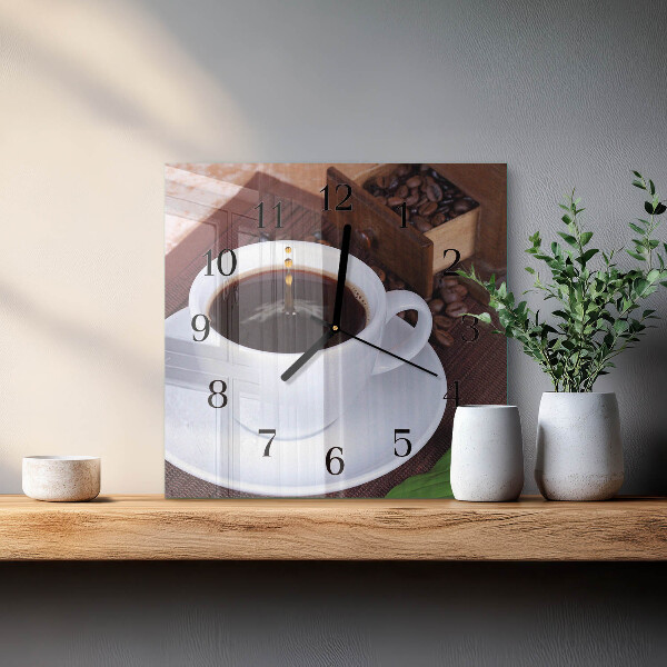 Wanduhr aus glas Kaffee