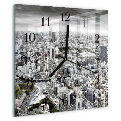 Wanduhr aus glas Stadt