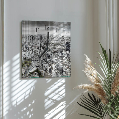 Wanduhr aus glas Stadt
