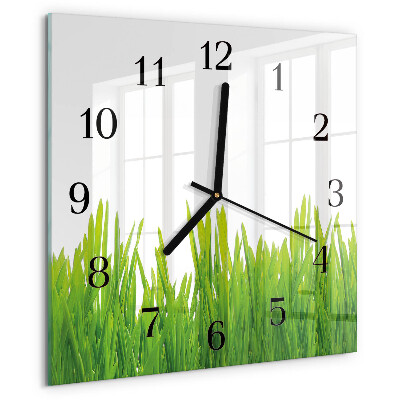 Wanduhr aus glas Gras