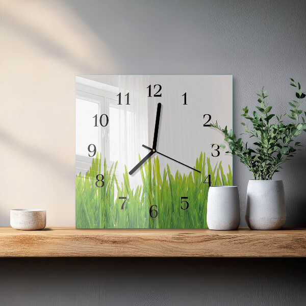 Wanduhr aus glas Gras