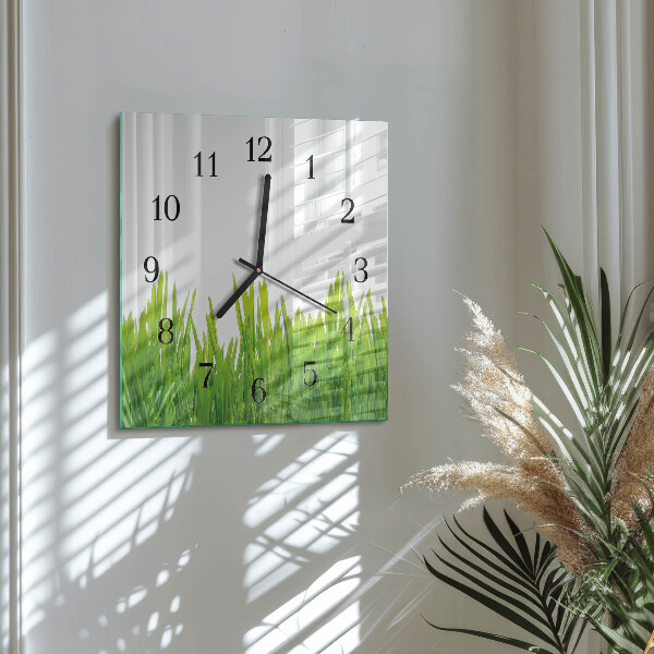 Wanduhr aus glas Gras
