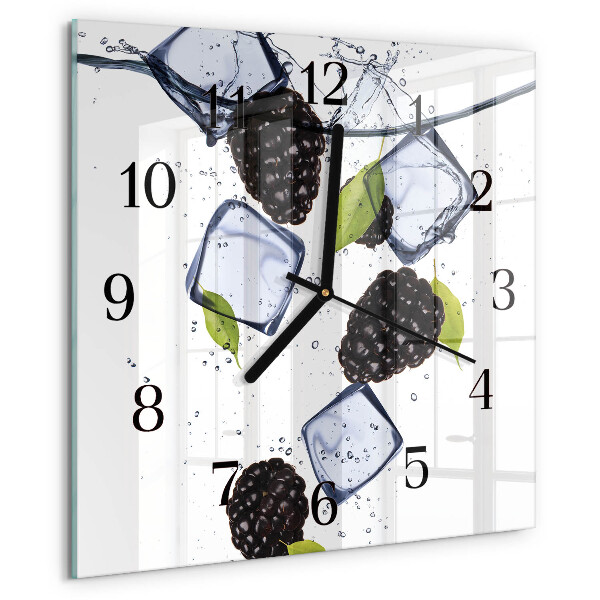Wanduhr aus glas Brombeeren