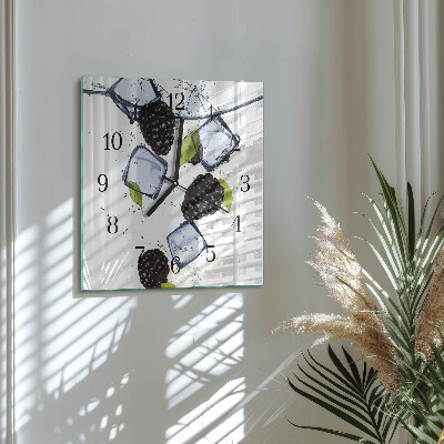 Wanduhr aus glas Brombeeren