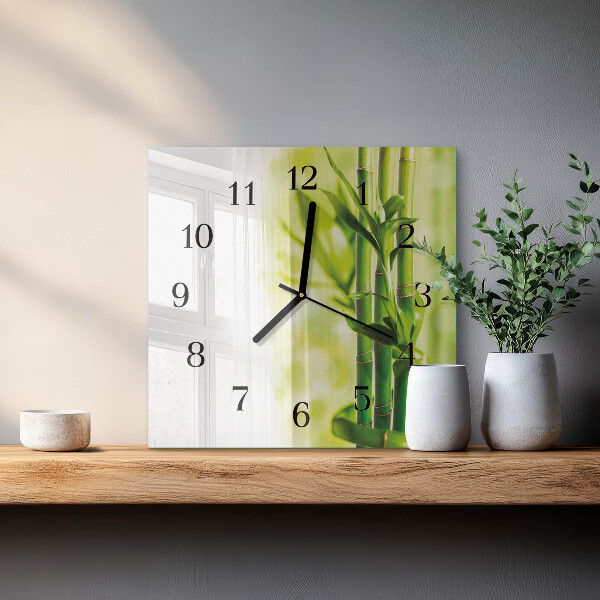 Wanduhr aus glas Bambus