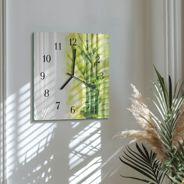 Wanduhr aus glas Bambus