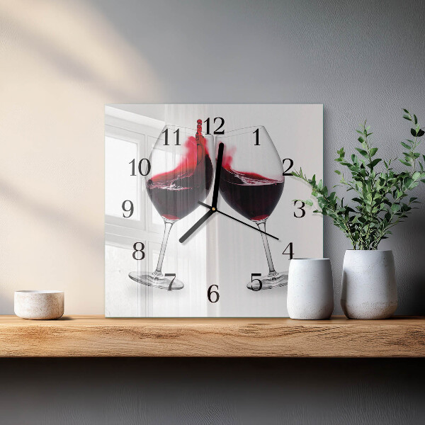 Wanduhr aus glas Wein
