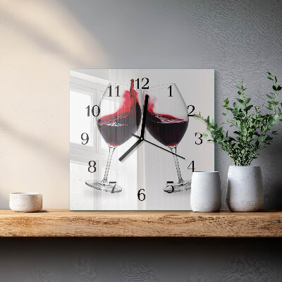 Wanduhr aus glas Wein