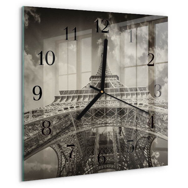 Wanduhr aus glas Eiffelturm