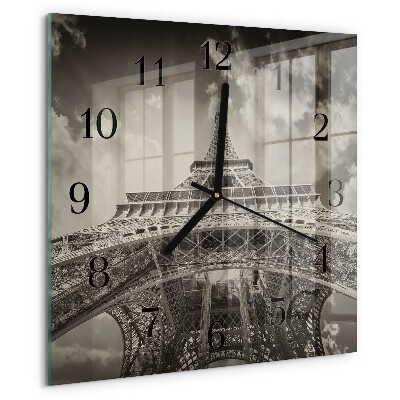 Wanduhr aus glas Eiffelturm
