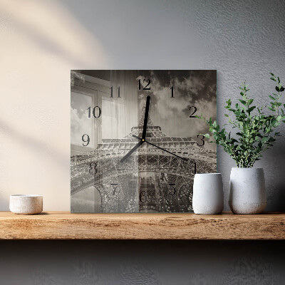 Wanduhr aus glas Eiffelturm