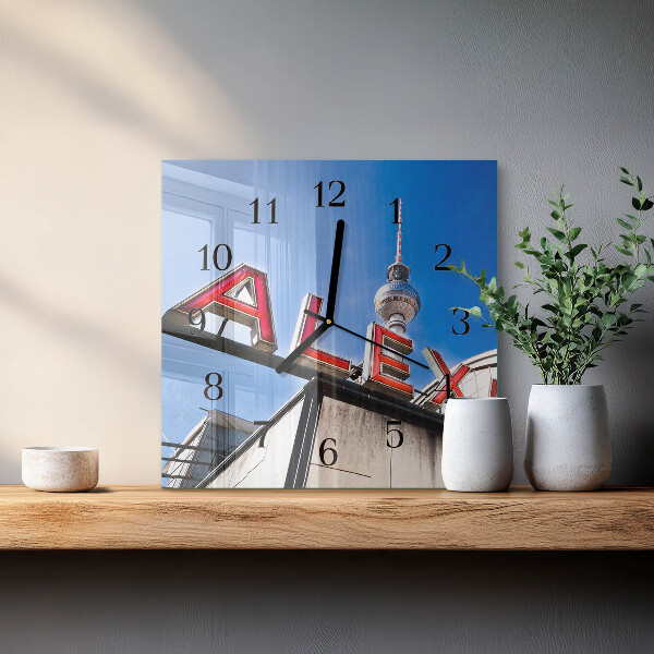Wanduhr aus glas Alexanderplatz