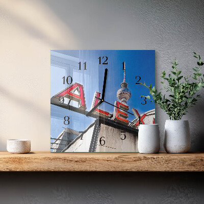 Wanduhr aus glas Alexanderplatz
