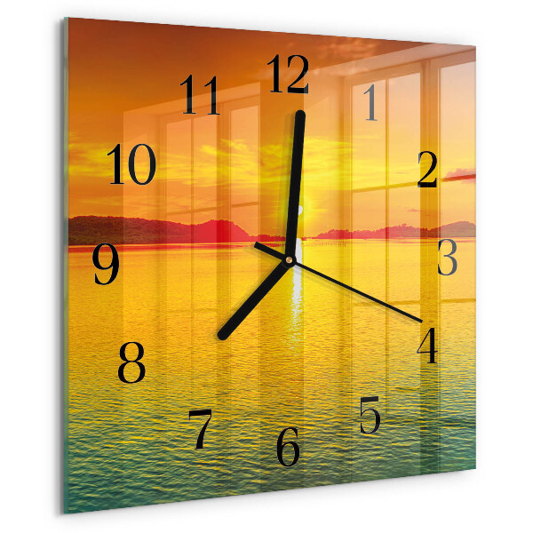 Wanduhr aus glas Sonnenuntergang