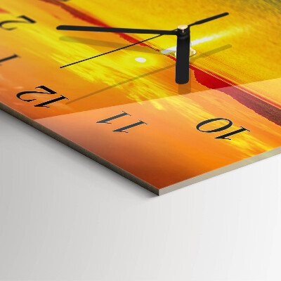 Wanduhr aus glas Sonnenuntergang