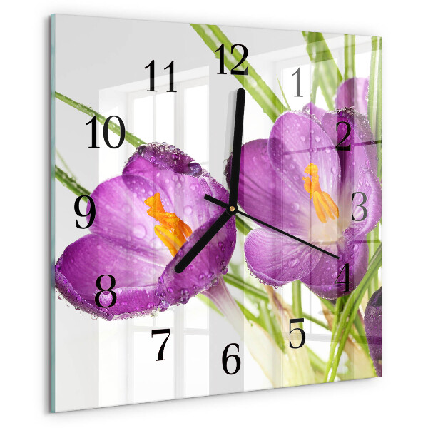 Wanduhr aus glas Krokusse