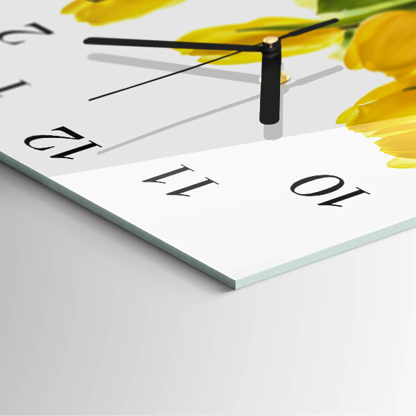 Wanduhr aus glas Tulpen
