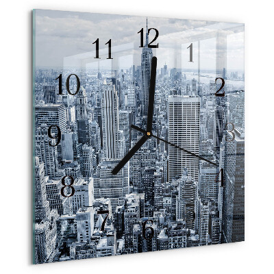 Wanduhr aus glas Stadt