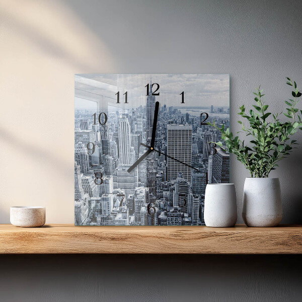 Wanduhr aus glas Stadt